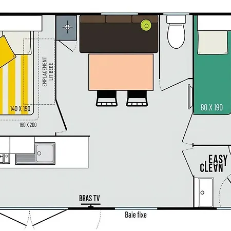 Кемпинг Mobil-home Confortable Avec Terrasse - 6 Personnes - Api-1-52-1308